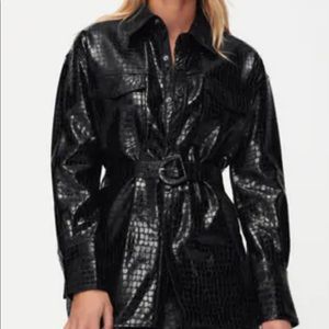 Zara faux leather shirt